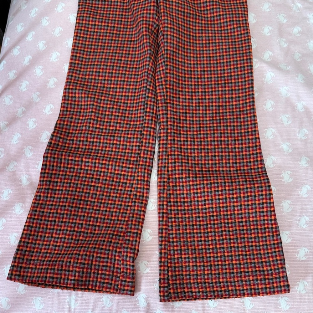 Kids Red and Black Check Pants - Classic Straight Fit - Picture 5 of 7